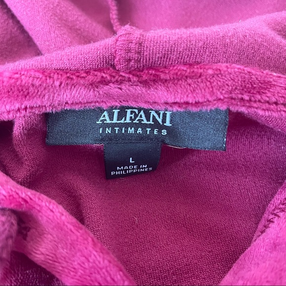 Alfani Intimates Velvet Hoodie Size Large - Picture 3 of 6